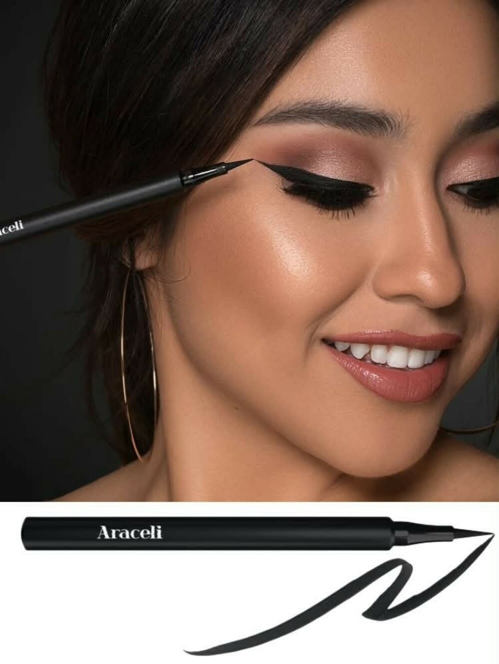Araceli Beauty Ojos Perfectos Liquid Eyeliner in Matte Black FELINE FLICK *New!
